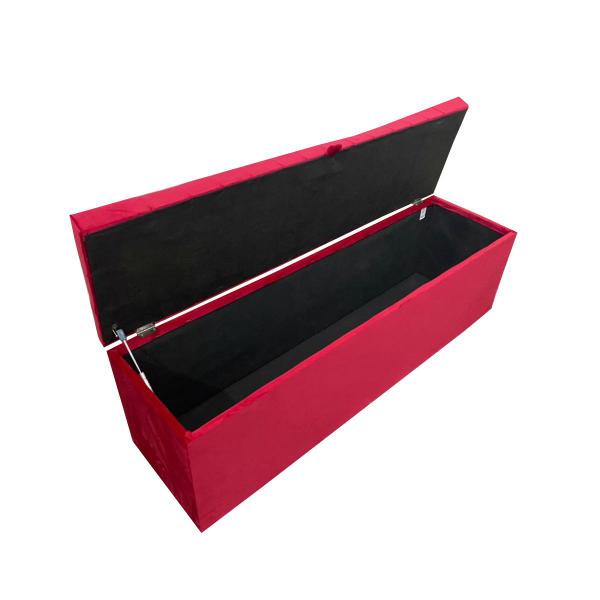 Imagem de Recamier puff baú decorativo - 1,20 cm - vermelho