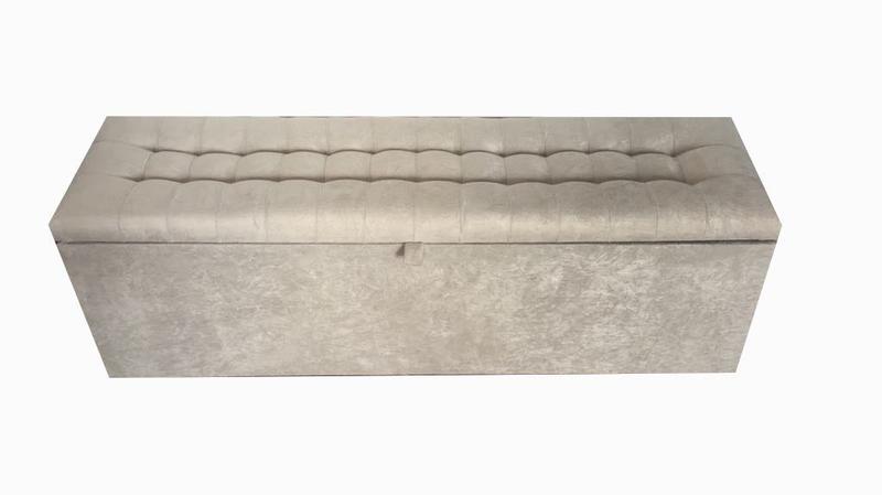 Imagem de Recamier puff baú para cama box queen size - 1,58cm - creme