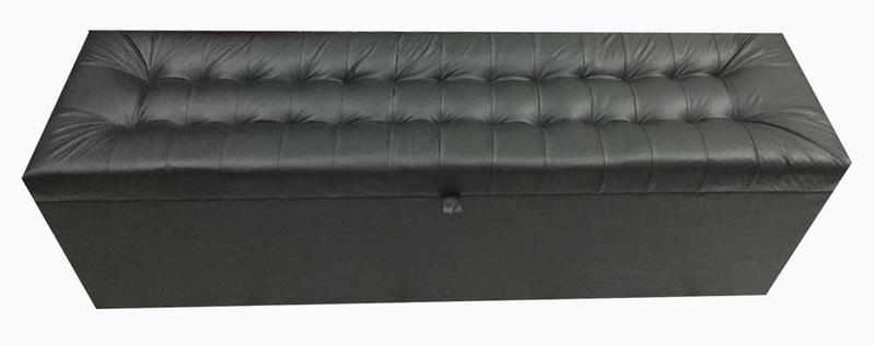 Imagem de Recamier puff baú para cama box queen size - 1,58cm - preto - material sintético