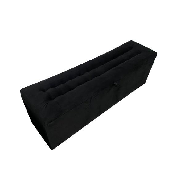 Imagem de Recamier puff baú para cama box queen size - 1,58cm - preto