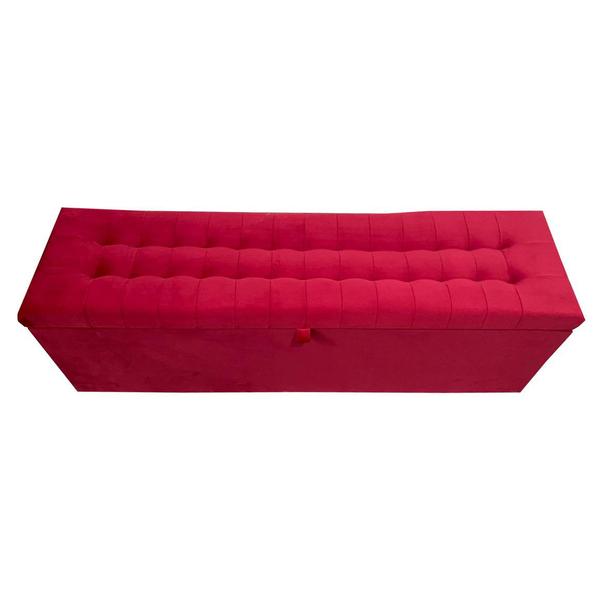 Imagem de Recamier puff baú para cama box queen size - 1,58cm - vermelho