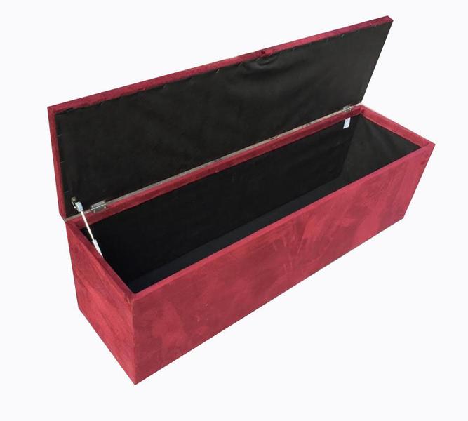 Imagem de Recamier puff baú para cama box queen size - 1,58cm - vinho - bordô