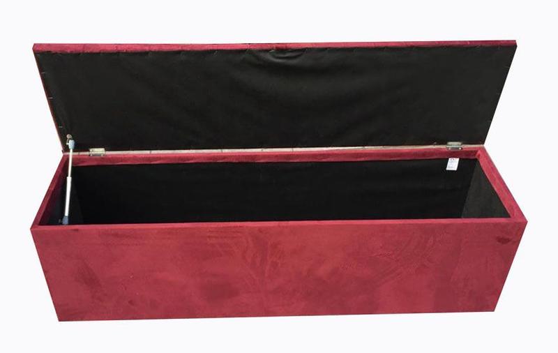 Imagem de Recamier puff baú para cama box queen size - 1,58cm - vinho - bordô