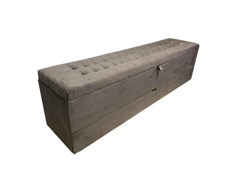 Imagem de Recamier puff baú sapateira e gaveta 1,58 cm para cama queen size-  marrom