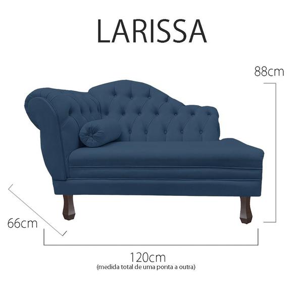 Imagem de Recamier Sofá Direito Larissa 120cm Sala Suede Azul Marinho - INCASA DECOR