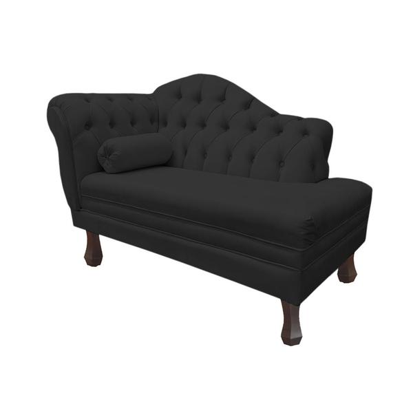 Imagem de Recamier Sofá Direito Larissa 120cm Sala Suede Preto - INCASA DECOR