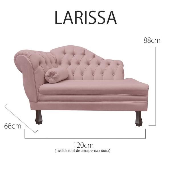 Imagem de Recamier Sofá Direito Larissa 120cm Sala Veludo Nude - INCASA DECOR