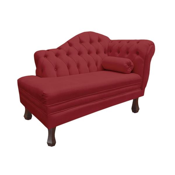 Imagem de Recamier Sofá Esquerdo Larissa 120cm Sala Suede Vermelho Bordo - INCASA DECOR