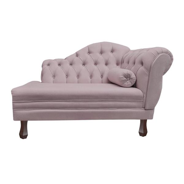 Imagem de Recamier Sofá Esquerdo Larissa 120cm Sala Veludo Rose - INCASA DECOR