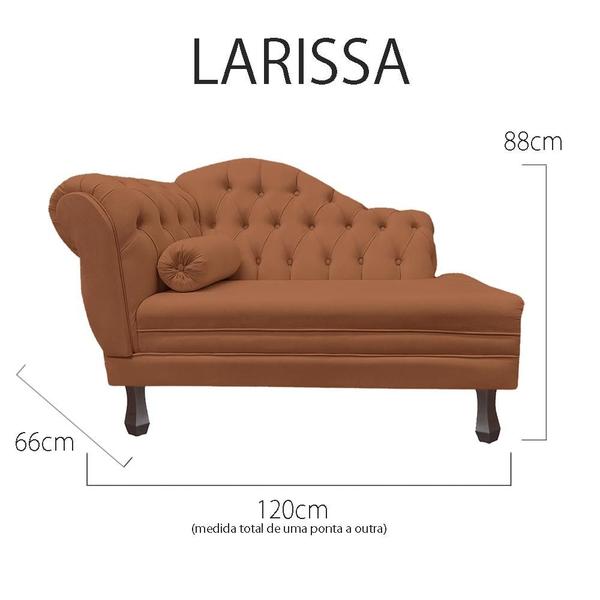 Imagem de Recamier Sofá Esquerdo Larissa 120cm Sala Veludo Terracota - INCASA DECOR