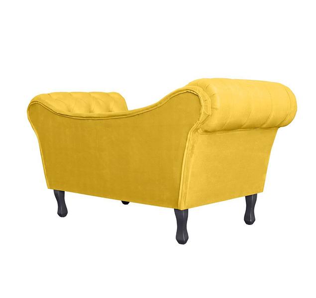 Imagem de Recamier Sofá Estofado Para Sala de Estar Londres 160 Suede Amarelo DL Decor