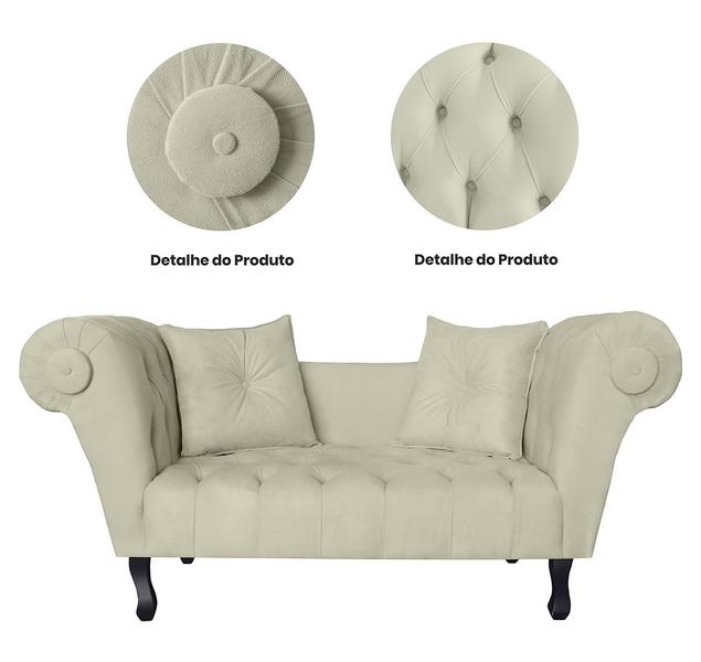 Imagem de Recamier Sofá Estofado Para Sala de Estar Londres 160 Suede Bege DL Decor