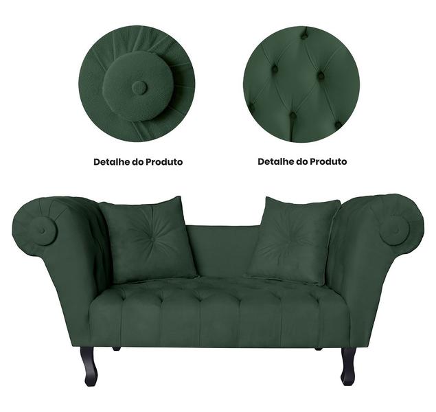 Imagem de Recamier Sofá Estofado Para Sala de Estar Londres 160 Suede Verde DL Decor