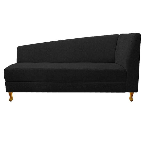 Imagem de Recamier Valéria 140cm Lado Esquerdo Corano Preto - ADJ Decor