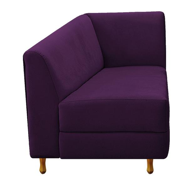 Imagem de Recamier Valéria 140cm Lado Esquerdo Suede Roxo - Doce Sonho Móveis