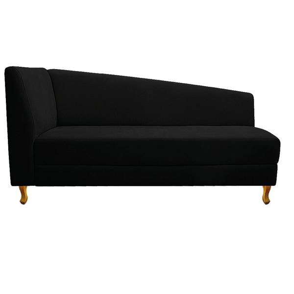 Imagem de Recamier Valéria 160cm Lado Direito Suede Preto - ADJ Decor