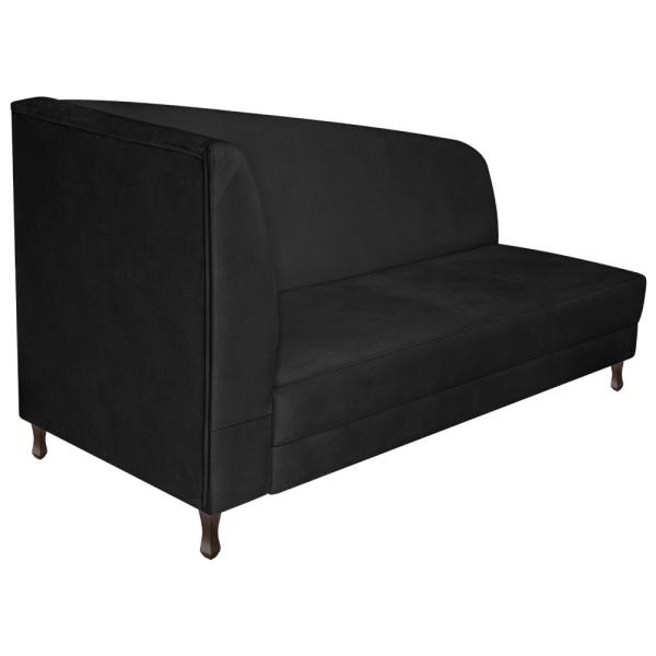 Imagem de Recamier Valéria 160cm Lado Direito Suede Preto - Amarena Móveis