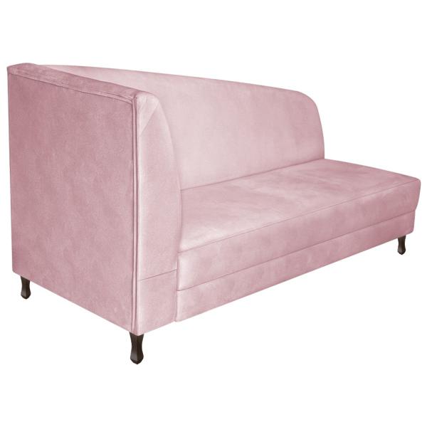 Imagem de Recamier Valéria 160cm Lado Direito Suede Rosa Bebê - Amarena Móveis