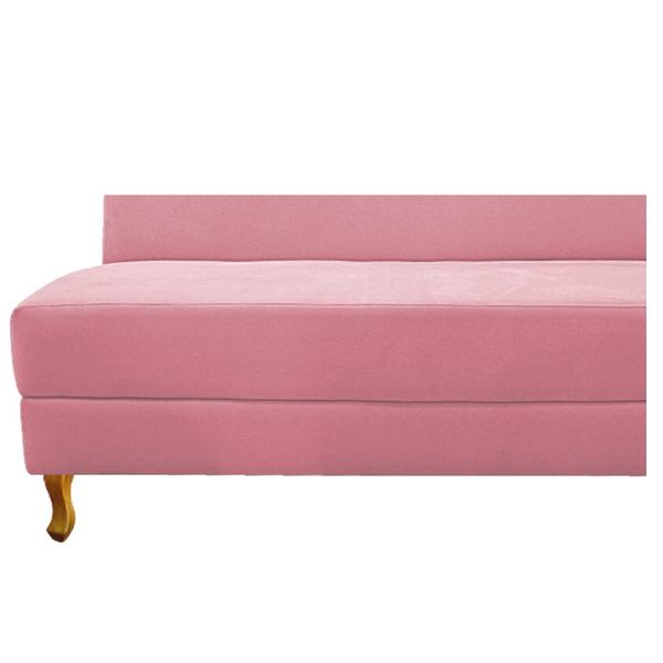 Imagem de Recamier Valéria 160cm Lado Esquerdo Suede Rosa Bebê - Amarena Móveis