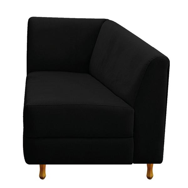 Imagem de Recamier Valéria 185cm Lado Direito Suede Preto - ADJ Decor