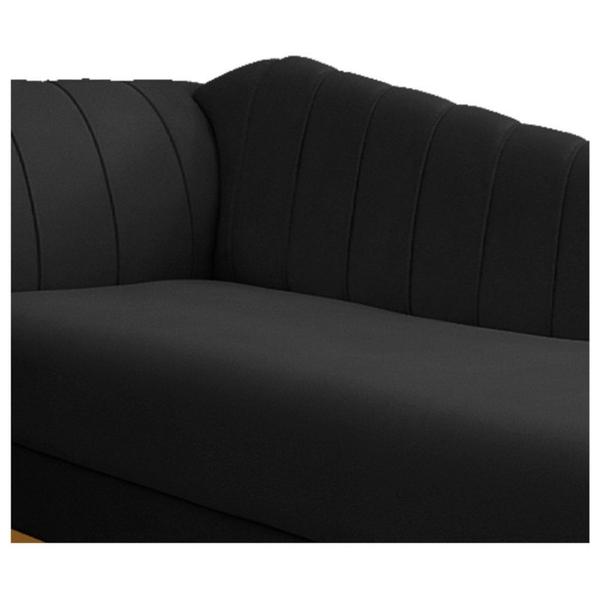 Imagem de Recamier Vanessa 140cm Lado Direito Suede Preto - Amarena Móveis