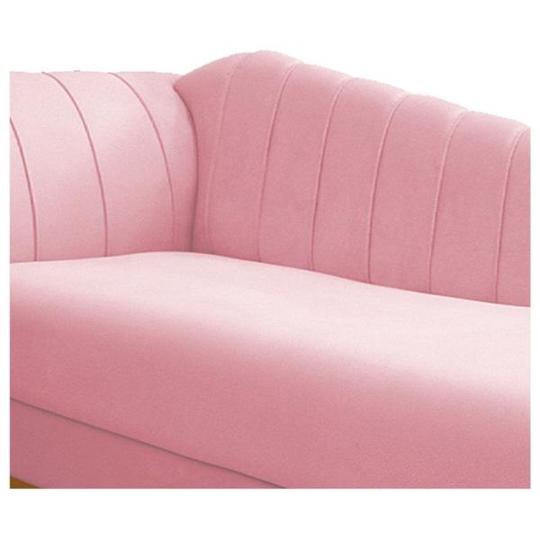 Imagem de Recamier Vanessa 140cm Lado Direito Suede Rosa Bebê - Amarena Móveis