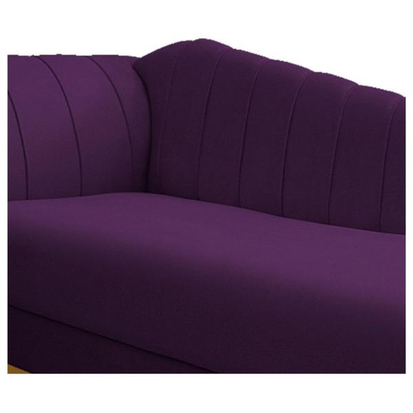 Imagem de Recamier Vanessa 140cm Lado Direito Suede Roxo - Amarena Móveis