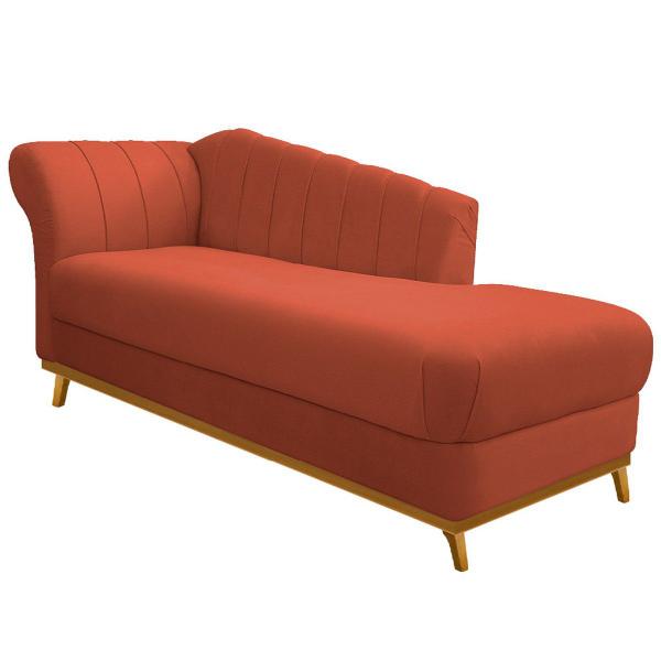 Imagem de Recamier Vanessa 140cm Lado Direito Suede Terracota- Doce Sonho Móveis