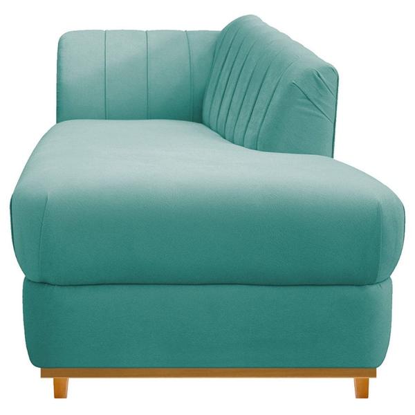 Imagem de Recamier Vanessa 160cm Lado Direito Suede Azul Tiffany - Amarena Móveis