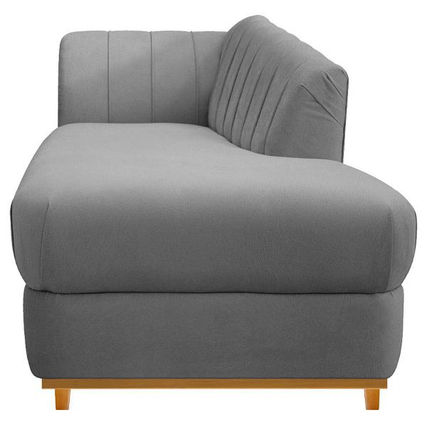 Imagem de Recamier Vanessa 160cm Lado Direito Suede Cinza - ADJ Decor