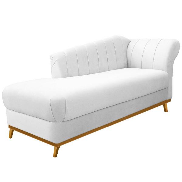 Imagem de Recamier Vanessa 160cm Lado Esquerdo Suede Branco - ADJ Decor