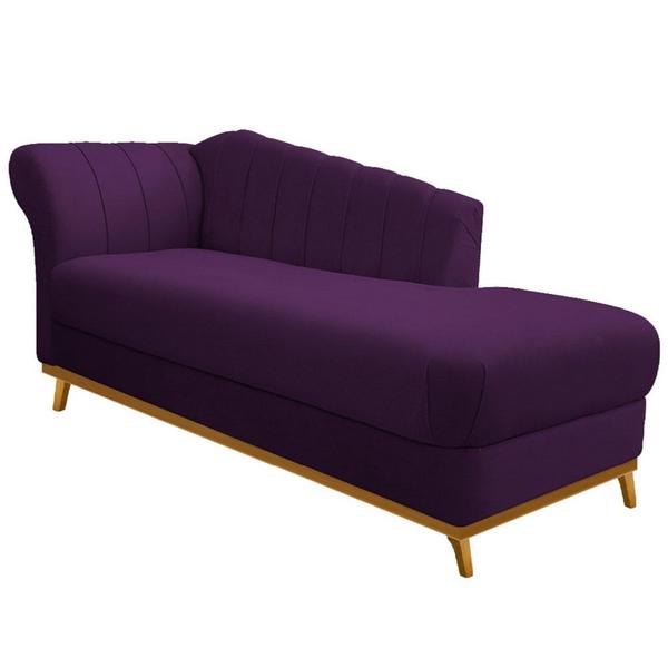 Imagem de Recamier Vanessa 185cm Lado Direito Suede Roxo - Amarena Móveis