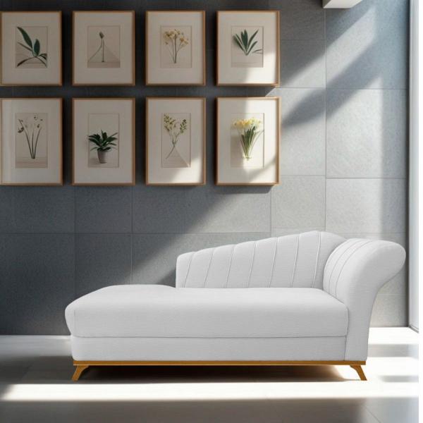 Imagem de Recamier Vanessa 185cm Lado Esquerdo Corano Branco - ADJ Decor