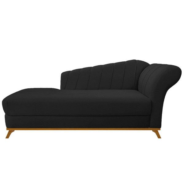 Imagem de Recamier Vanessa 185cm Lado Esquerdo Corano Preto - ADJ Decor