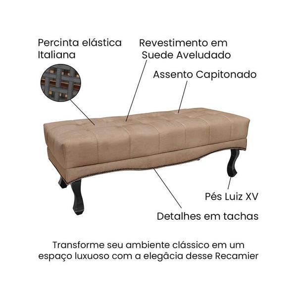 Imagem de Recamier Vicenza Suede Bege 195 cm