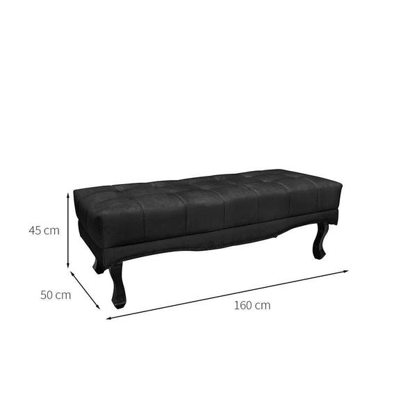 Imagem de Recamier Vicenza Suede Preto 160 cm