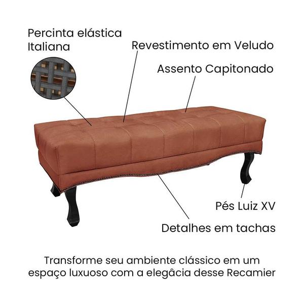 Imagem de Recamier Vicenza Veludo Cobre 160 cm