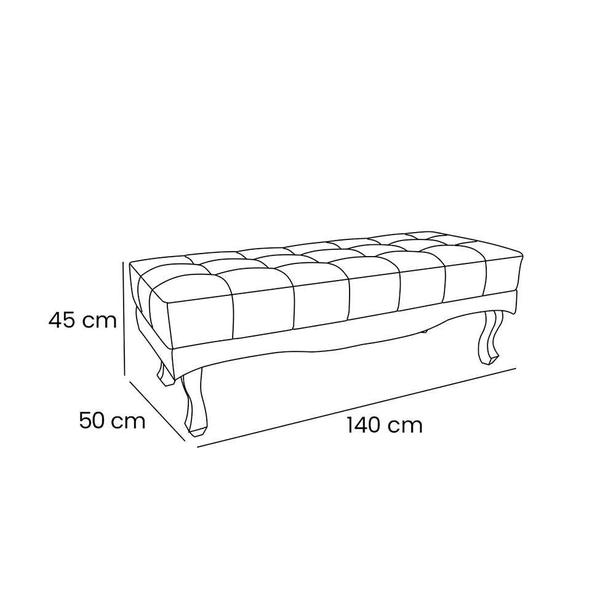 Imagem de Recamier Vicenza Veludo Rosa 140 cm