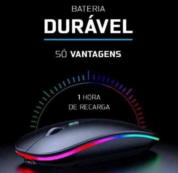 Imagem de Recarregue e Continue: Mouse Sem Fio Recarregável com LED RGB