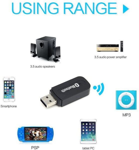 Imagem de receiver Adaptador De Sinal Bluetooth Usb P2 Som Automotivo