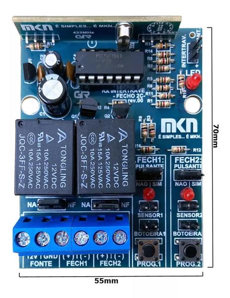 Imagem de Receptor Controle Remoto Duplo Canal Fecho Fechadura Rxd FF  2966