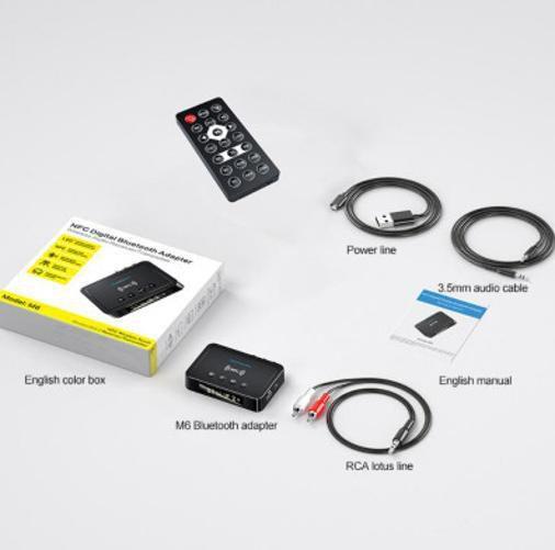 Imagem de Receptor De Audio Bluetooth 5.0 Rca Aux Óptico Conexão Nfc