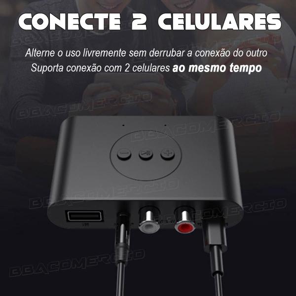 Imagem de Receptor De Áudio Usb Tipo-c Bluetooth 5.0 Nfc C/ P2 E Rca