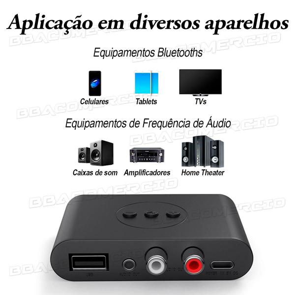 Imagem de Receptor De Áudio Usb Tipo-c Bluetooth 5.0 Nfc C/ P2 E Rca