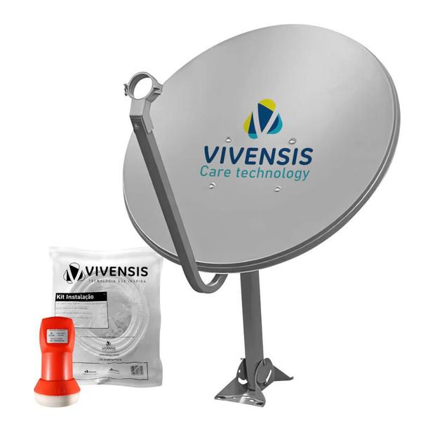 Imagem de Receptor de TV Digital Vx10 Vivensis + Mini Antena Parabólica 60cm