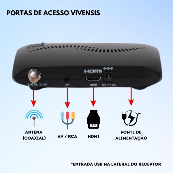 Imagem de Receptor Digital Multimídia Vivensis TV HD SAT