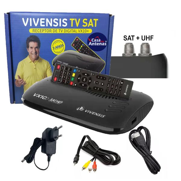 Imagem de Receptor Vivensis Vx10+ Plus Sat Hd Regional + UHF digital