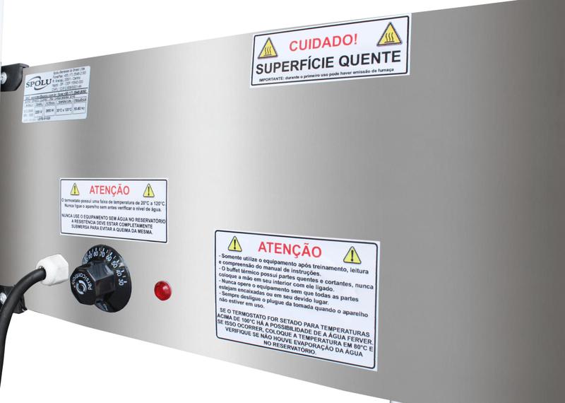 Imagem de Rechaud Banho Maria Eletrico 220v Termico Inox 3 Cubas