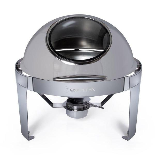 Imagem de Rechaud Redondo Aço Inox Premium Basculante com Visor Gourmet Mix