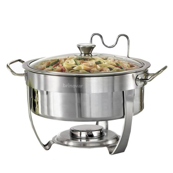 Rechaud Redondo Banho Maria Aço Inox Brinovar 5 Litros Imagem de Rechaud Redondo Banho Maria Aço Inox Brinovar 5 Litros